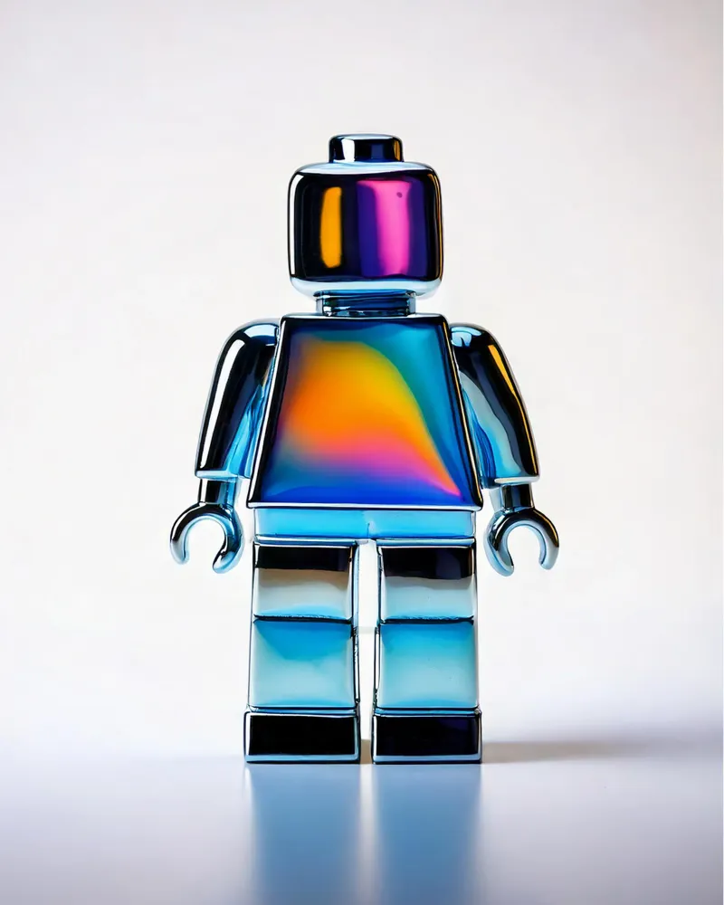 Figura cromata ispirata all'uomo Lego - Bujaboom poster con telaio in plastica da bujaboom