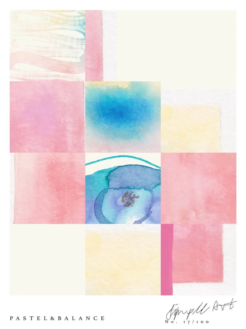 Simple Art Line No 15 poster con telaio in legno da treechild