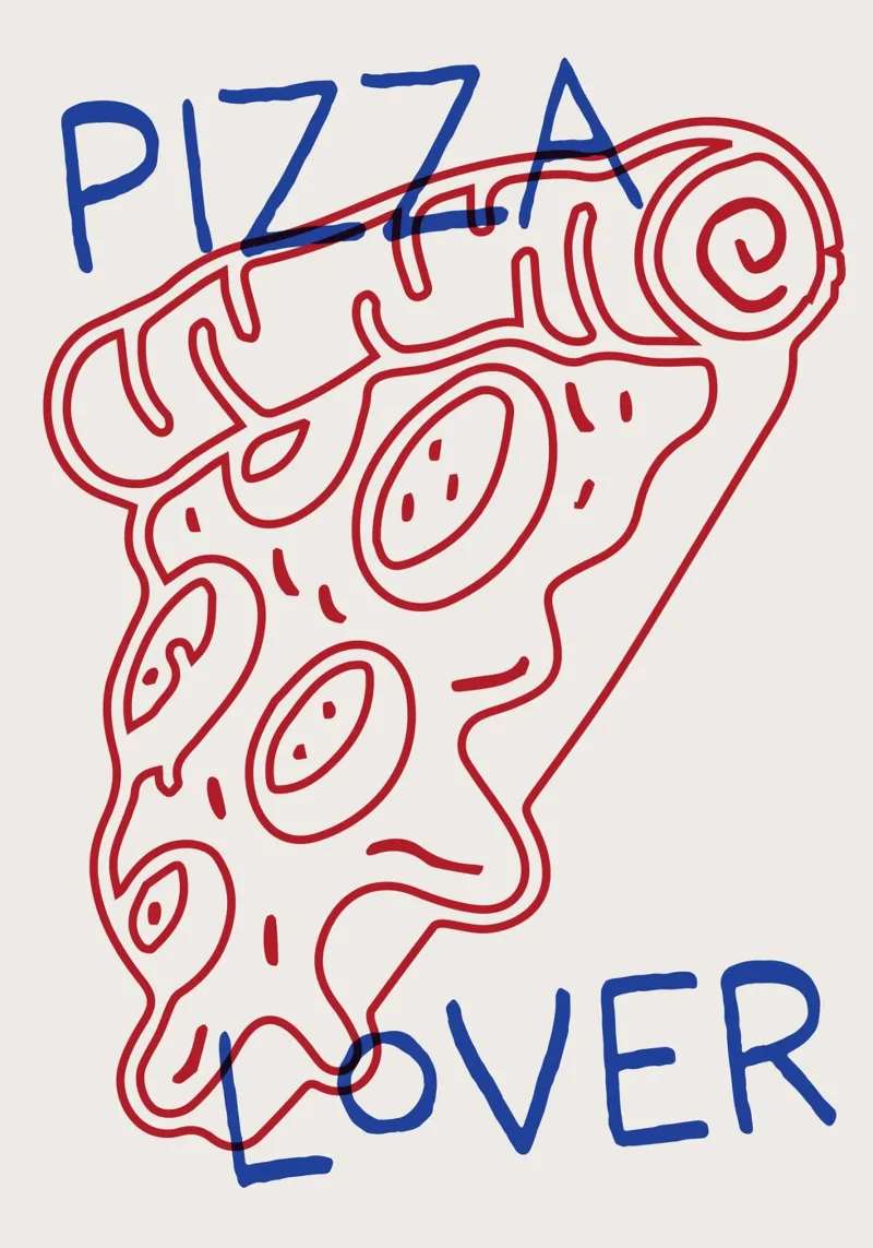Pizza Lover poster con telaio in plastica da Lolly & Roobs