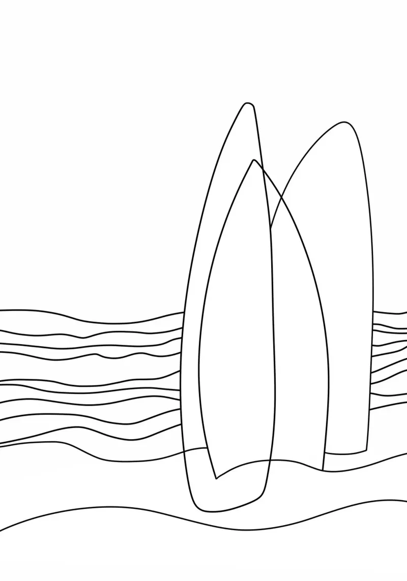 Surfboards Illustration monoline poster da LIMITED EDITION LETTERS