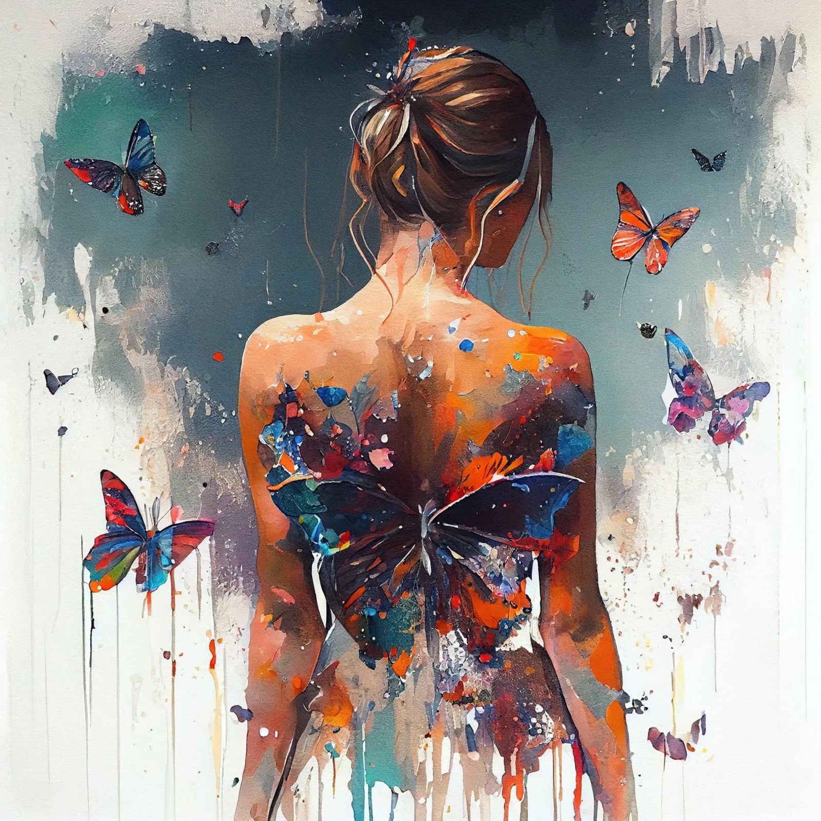 Mächtiger Schmetterling Frau Körper Poster von Chromatic Fusion Studio