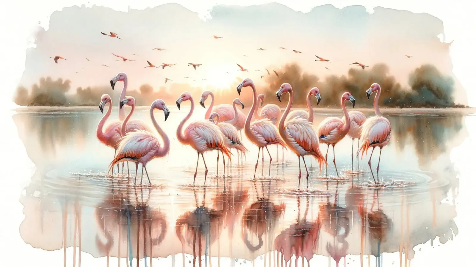 Serene Flamingo Sunrise hahnemühle by Chromatic Fusion Studio