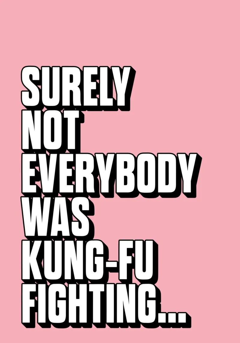 Surely Not Everybody Was Kung Fu Fighting plexiglass da Lolly & Roobs