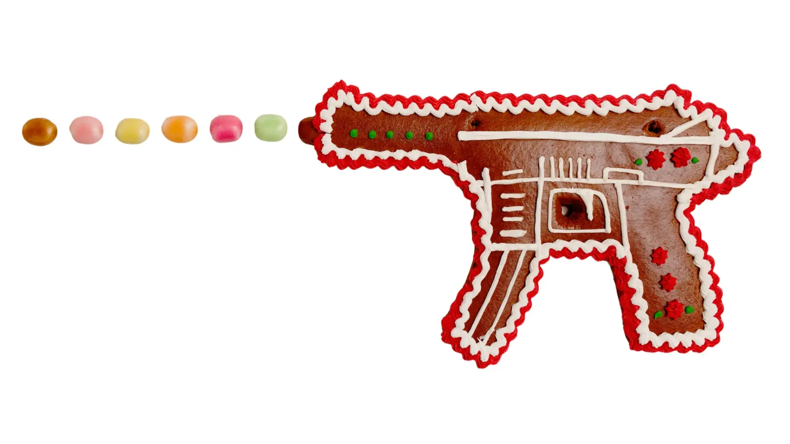 Gingerbread weapon poster with wooden frame by Simon Koy