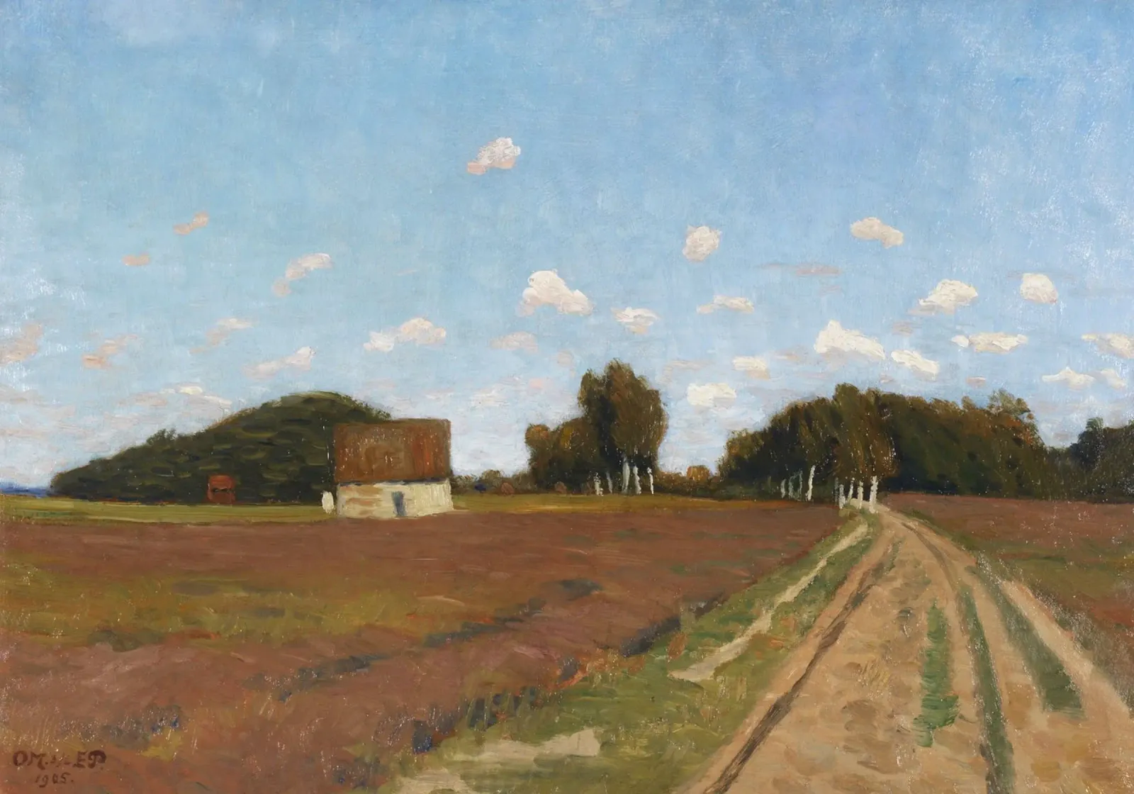 Otto Modersohn - Summer day near Worpswede poster with plastic frame by ARTOTHEK