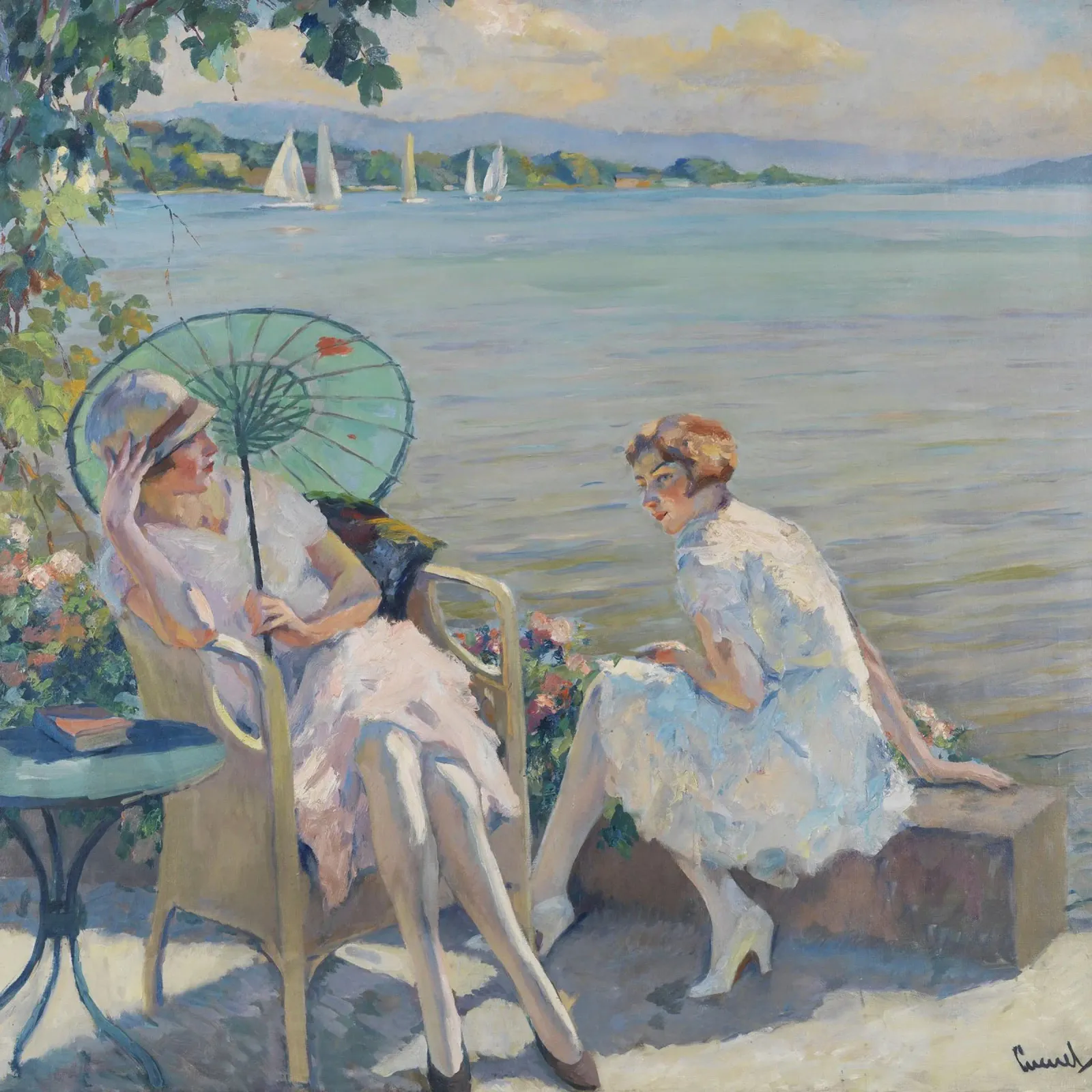 Edward Cucuel - Un pomeriggio d'estate in riva al lago pellicola backlit da ARTOTHEK