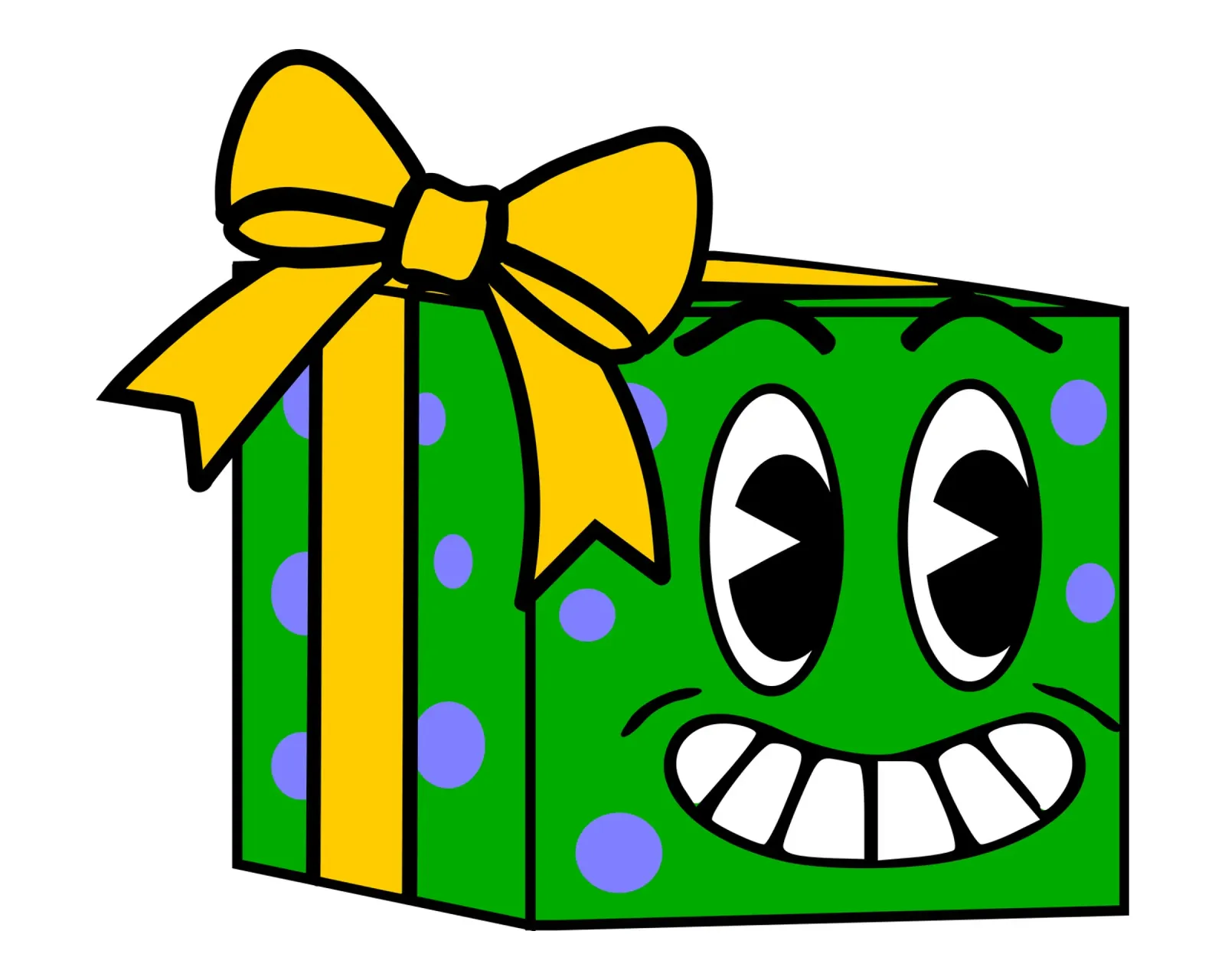 Divertente scatola regalo con cartone animato retrò poster con telaio in legno da sillyindustries