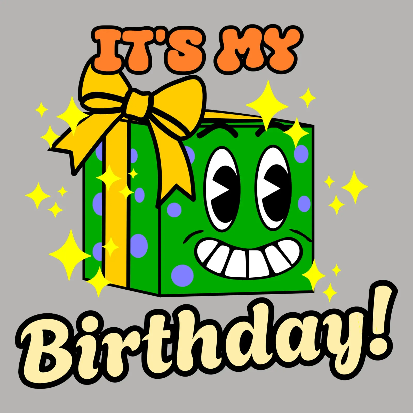 Funny It's My Birthday Retro-Stil Geschenk-Box Cartoon Poster von sillyindustries