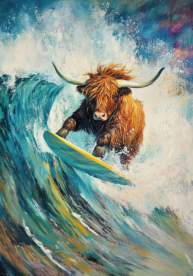 Mucca delle Highlands alluminio dibond da Nikis Art Studio