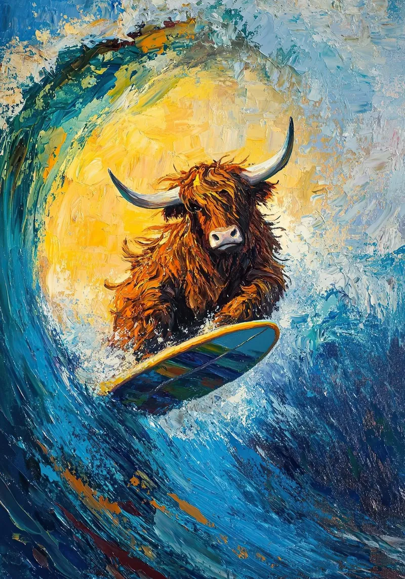Mucca delle Highlands alluminio dibond da Nikis Art Studio
