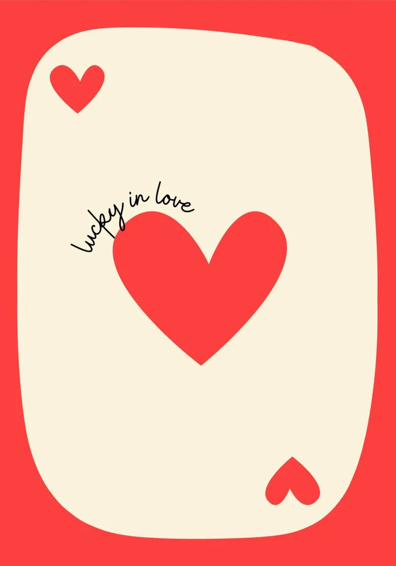 Luky in der Liebe, Positives Zitat, VALENTINE Leinwand mit Schattenfugenrahmen von pdigitalprints