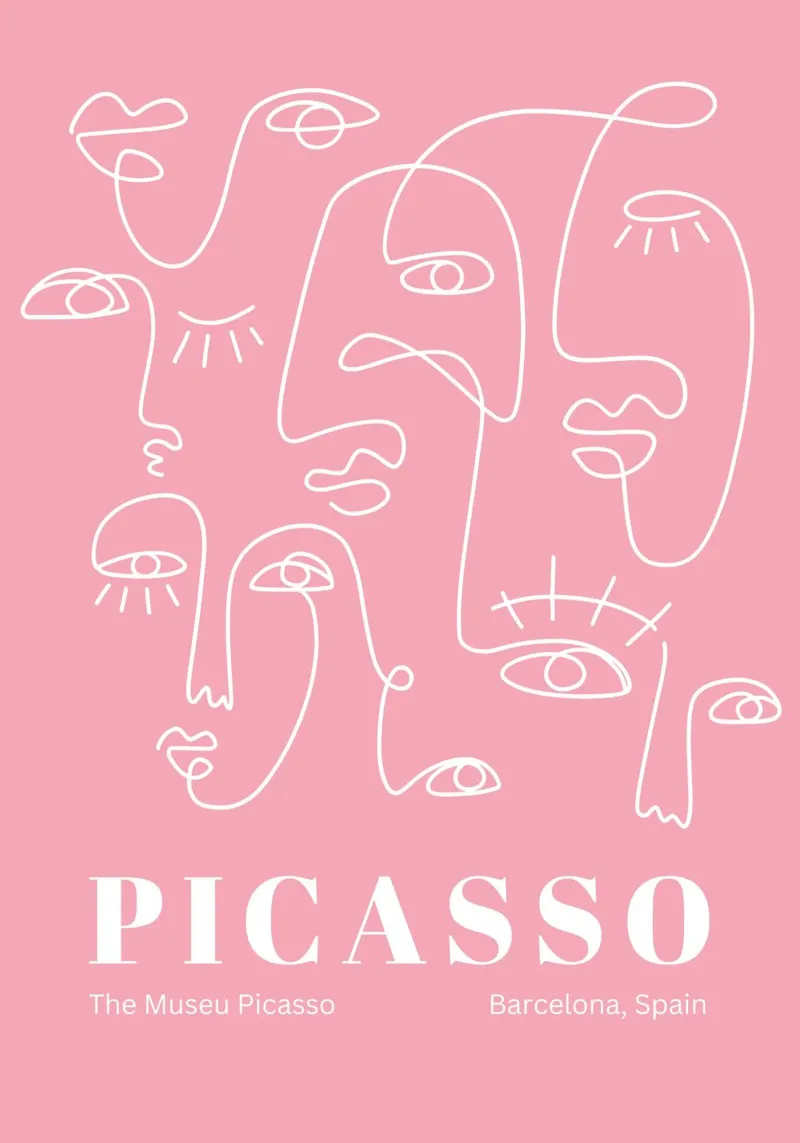 Picasso abstrakte rosa Kunst Poster von pdigitalprints