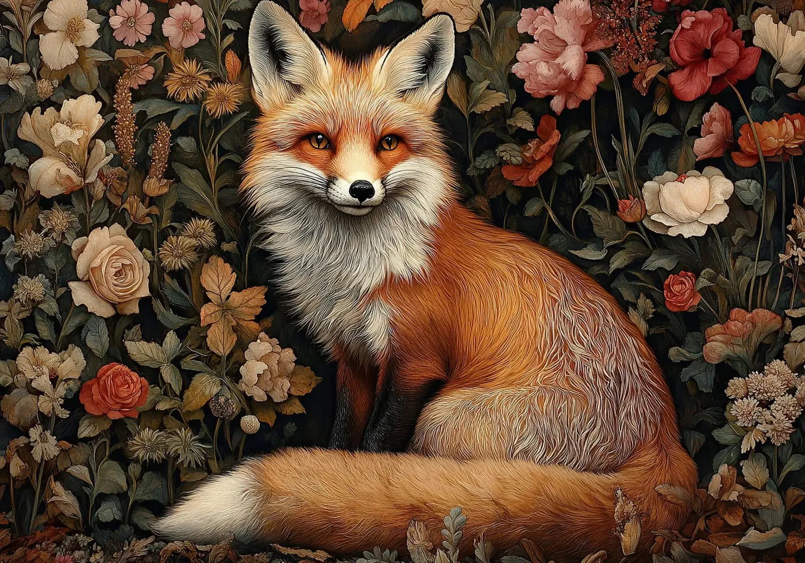William Morris - Eleganz der Wildnis Backlit Folie von Botanical Art Studio