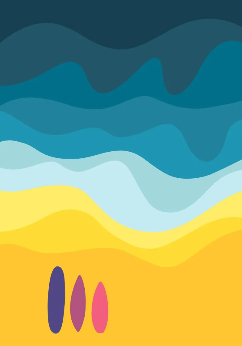 Surfboard Poster Surfen Surfer Poster Strand Wellen Meer poster con telaio in legno da LIMITED EDITION LETTERS
