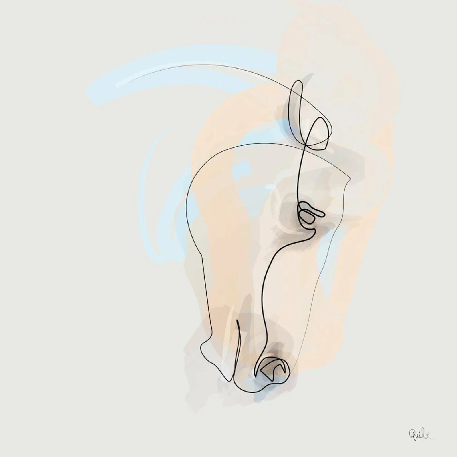 One Line Horse poster by Quibe