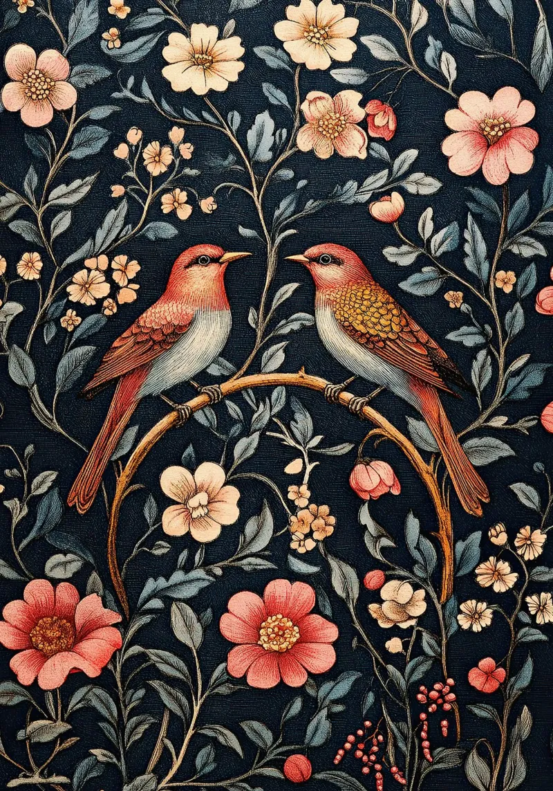 William Morris "Il richiamo della foresta pellicola backlit da Botanical Art Studio