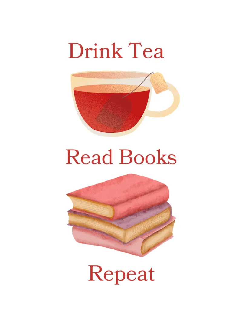 Drink Tea Read Books Repeat pellicola backlit da FABOArt