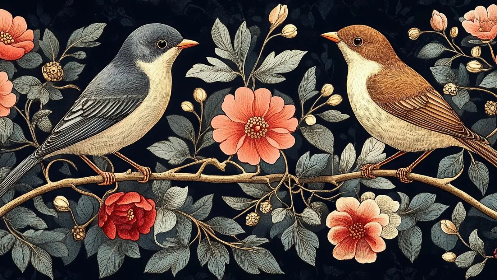 William Morris "Libertà intrecciata pellicola backlit da Botanical Art Studio