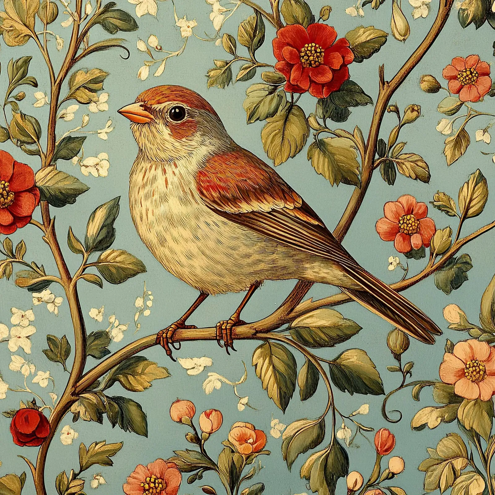 William Morris "Eleganza piumata pellicola backlit da Botanical Art Studio