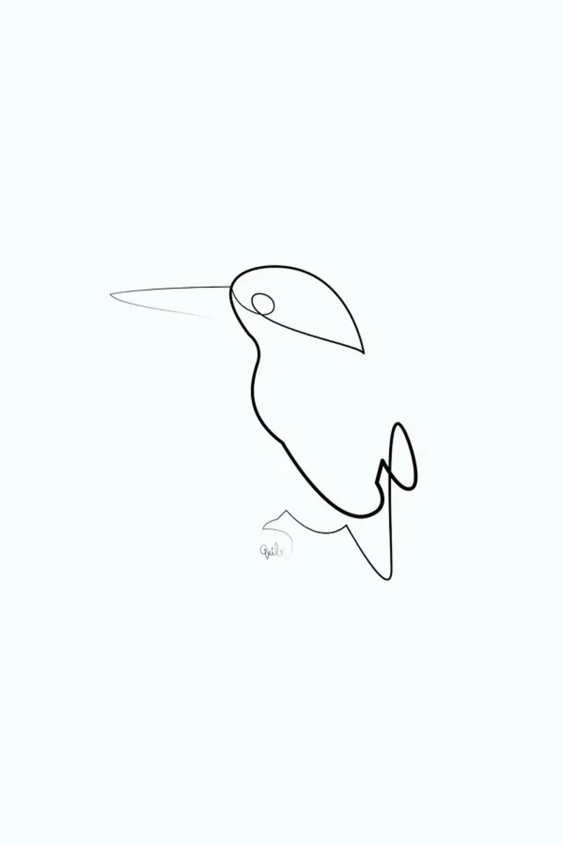 One Line Night Bird canvas by Quibe
