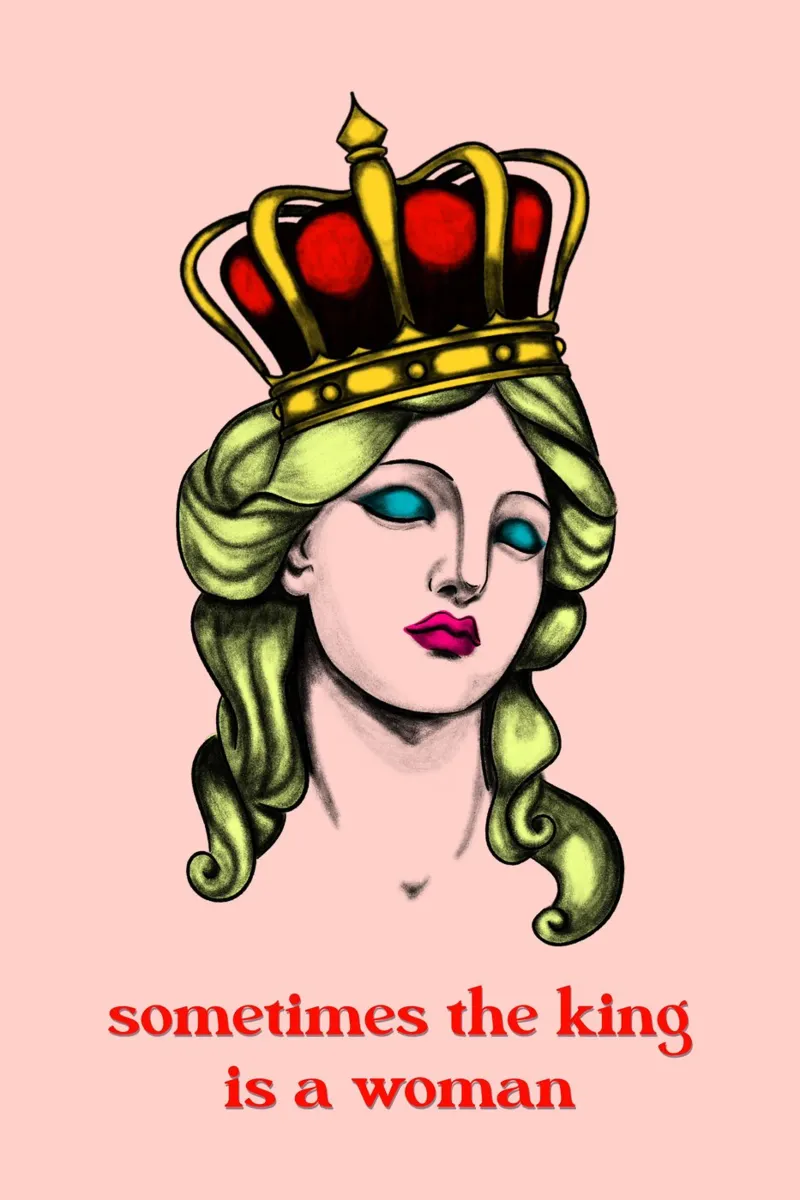 WOMAN KING poster with wooden frame by LAUSEMIA DESIGN STUDIO