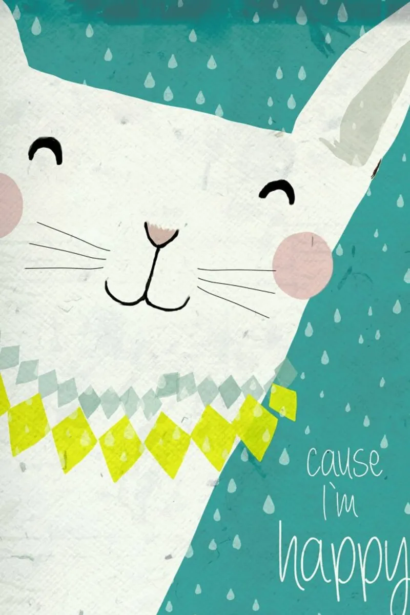 Because I'm Happy poster con telaio in legno da treechild