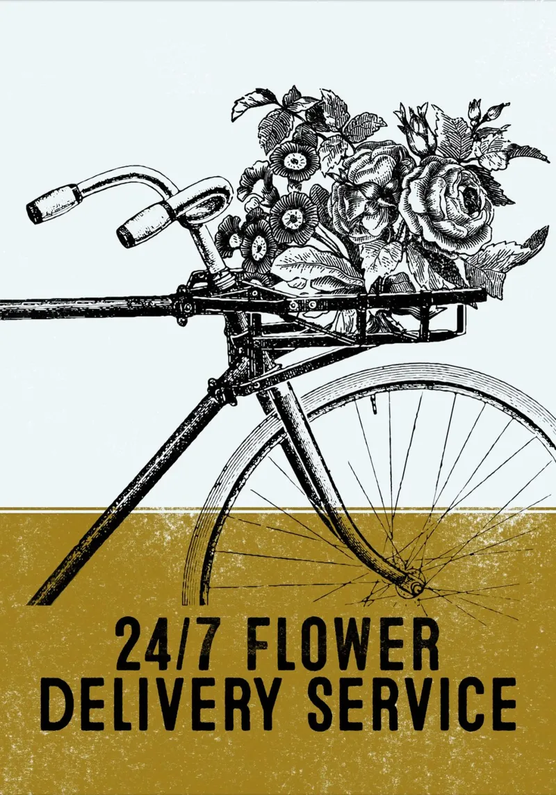 Flower Delivery Service poster met kunststof frame van lazydaypaper