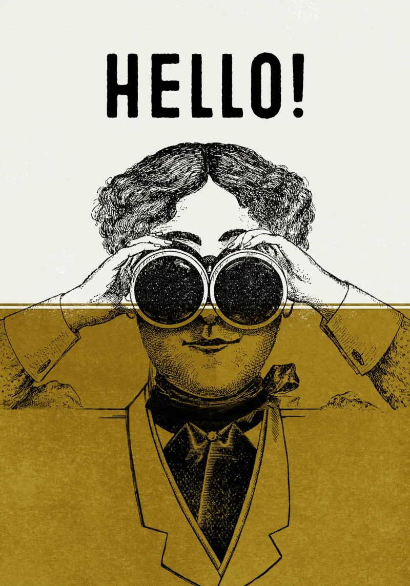 Hello poster con telaio in legno da lazydaypaper