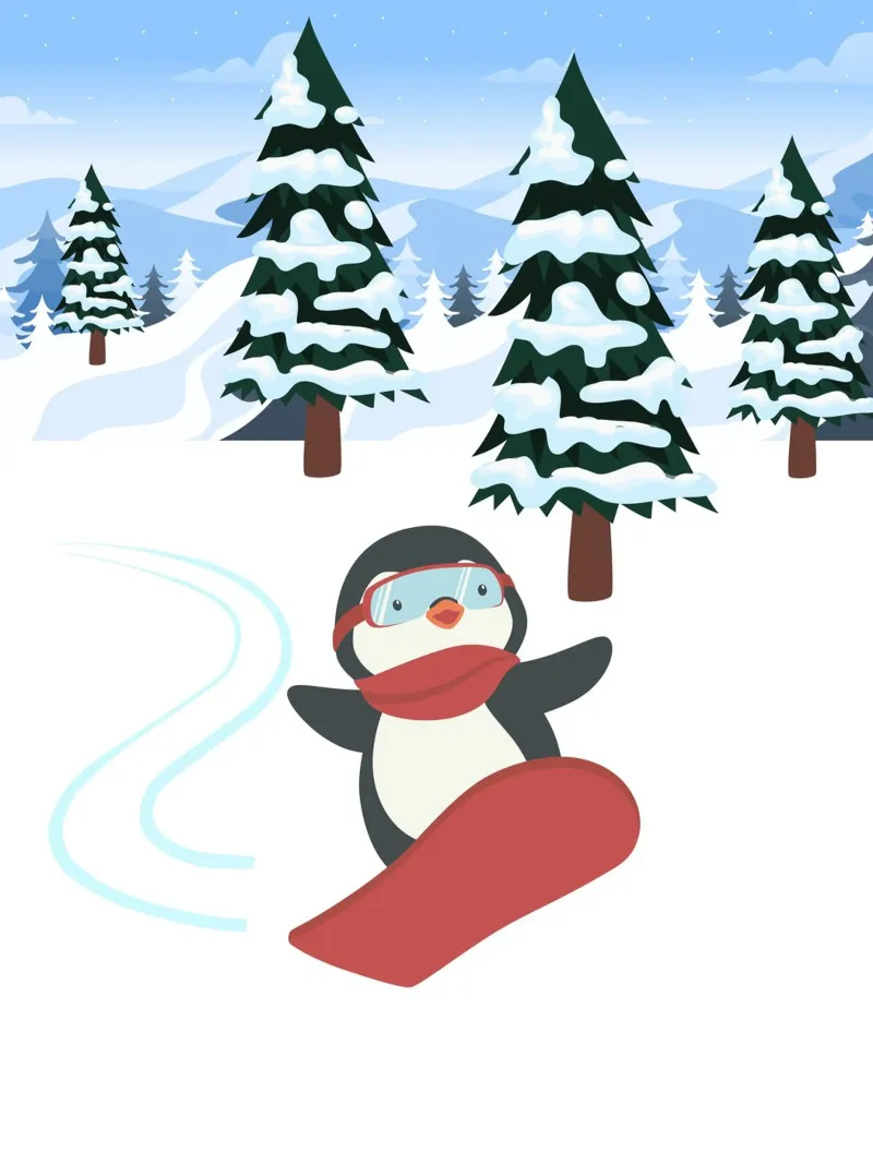 Pinguino da snowboard pellicola backlit da FABOArt