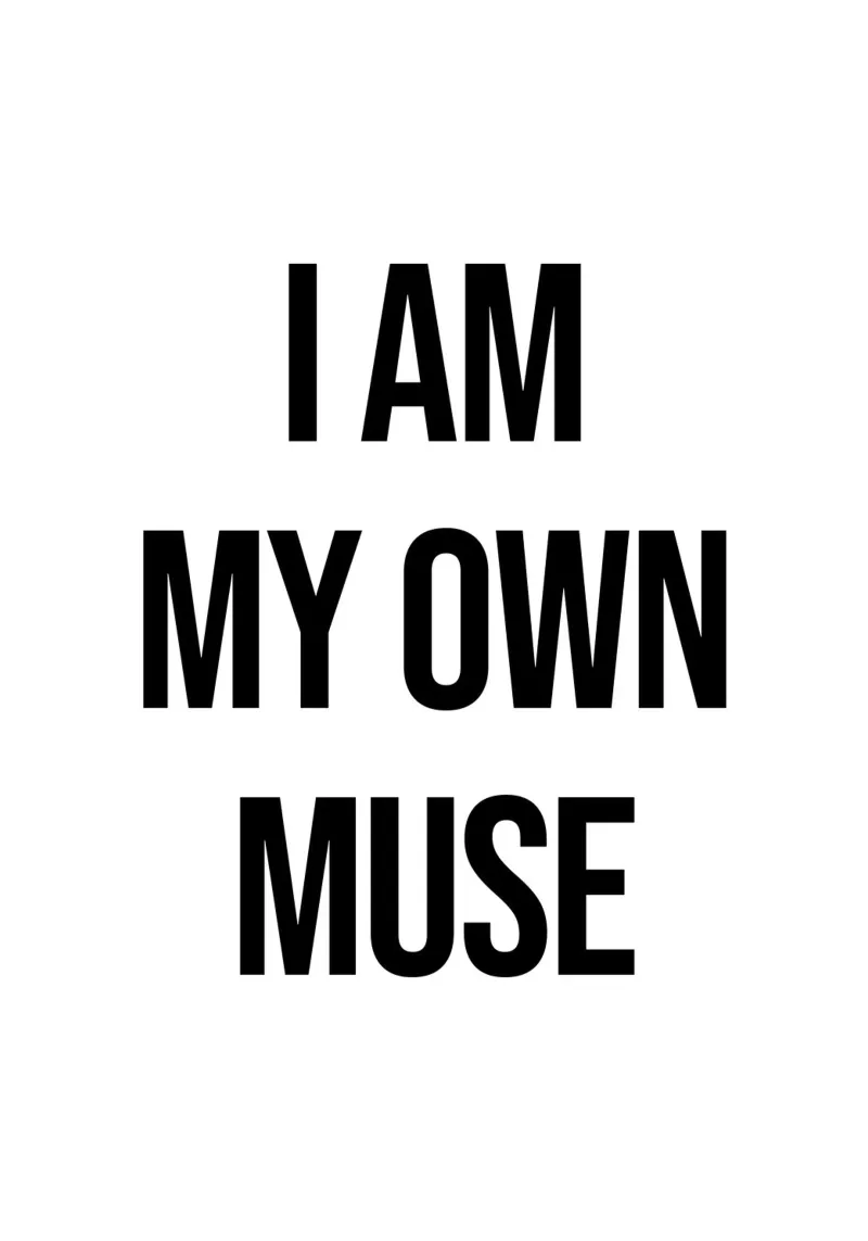 I am my own muse quote canvas with Floater frame by Paigaam Studio