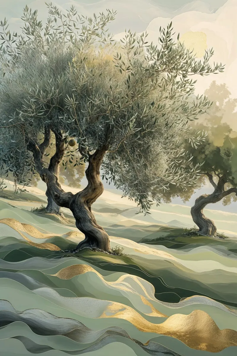 Golden Serenity of Olive Groves plexiglass da AlbertKlee