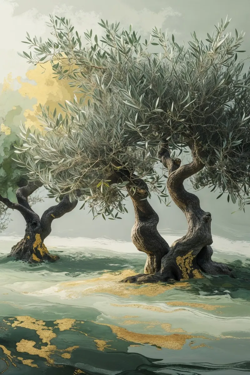 The Enchantment of Olive Trees carta hahnemühle da AlbertKlee