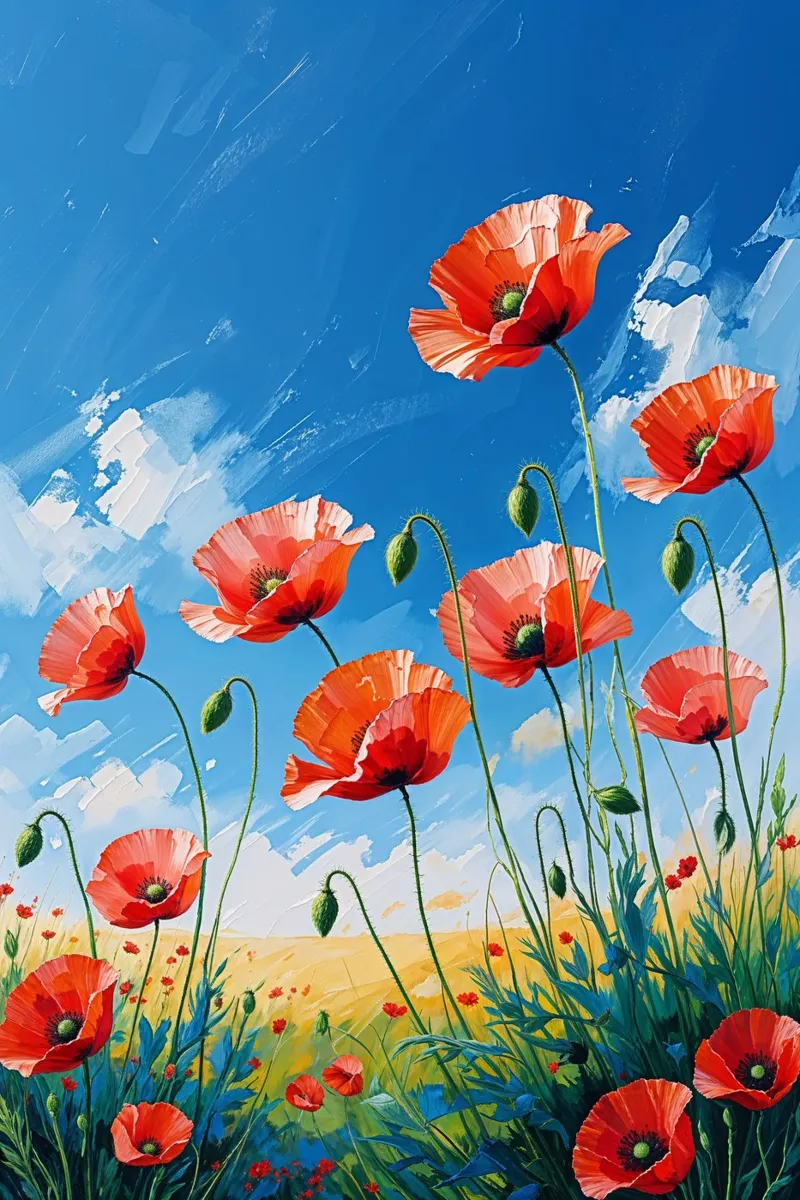 A Symphony of Scarlet Poppies carta hahnemühle da AlbertKlee