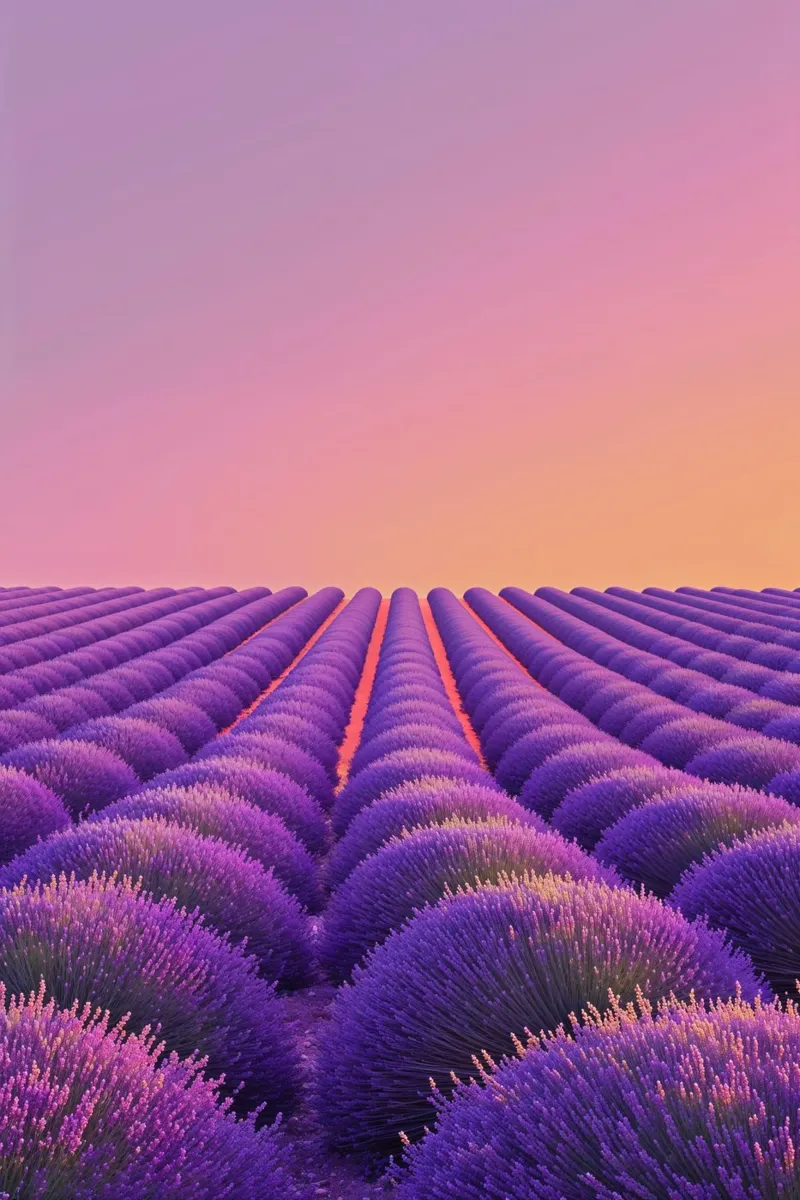 Lavender Serenity: Endless Blooms at Sunset alluminio dibond da AlbertKlee