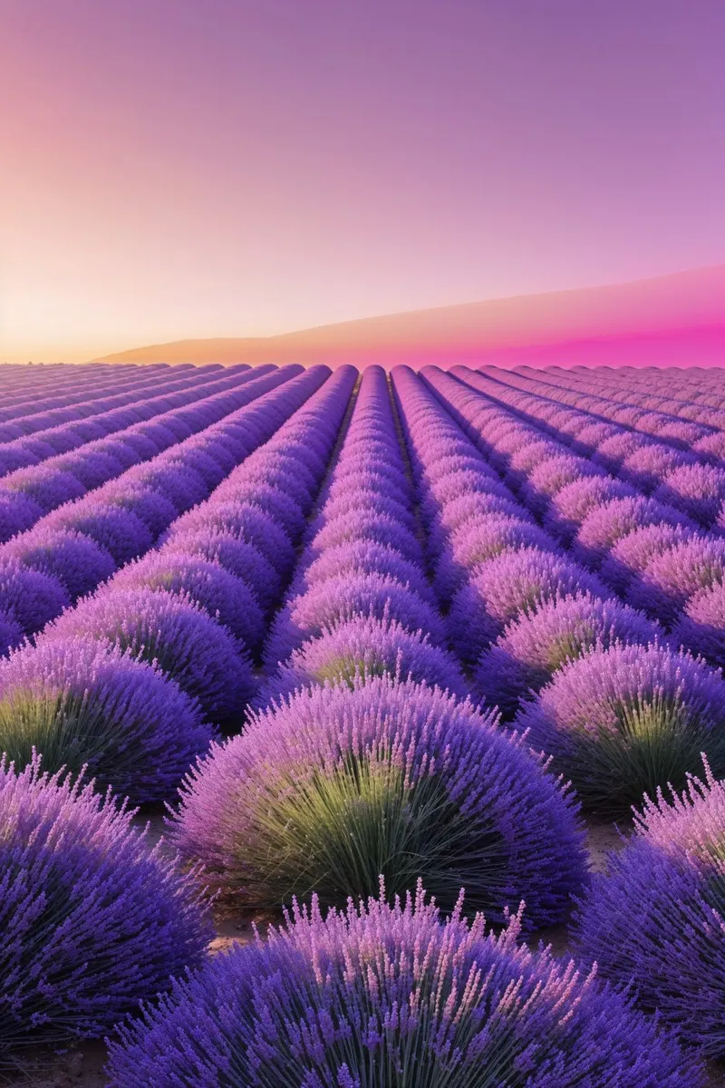 Infinite Lavender: A Scenic Sunset Escape alluminio dibond da AlbertKlee
