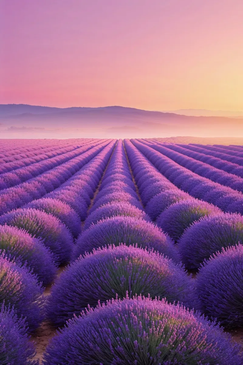 Sunset Over Lavender: A Tapestry of Purple Bliss plexiglass da AlbertKlee