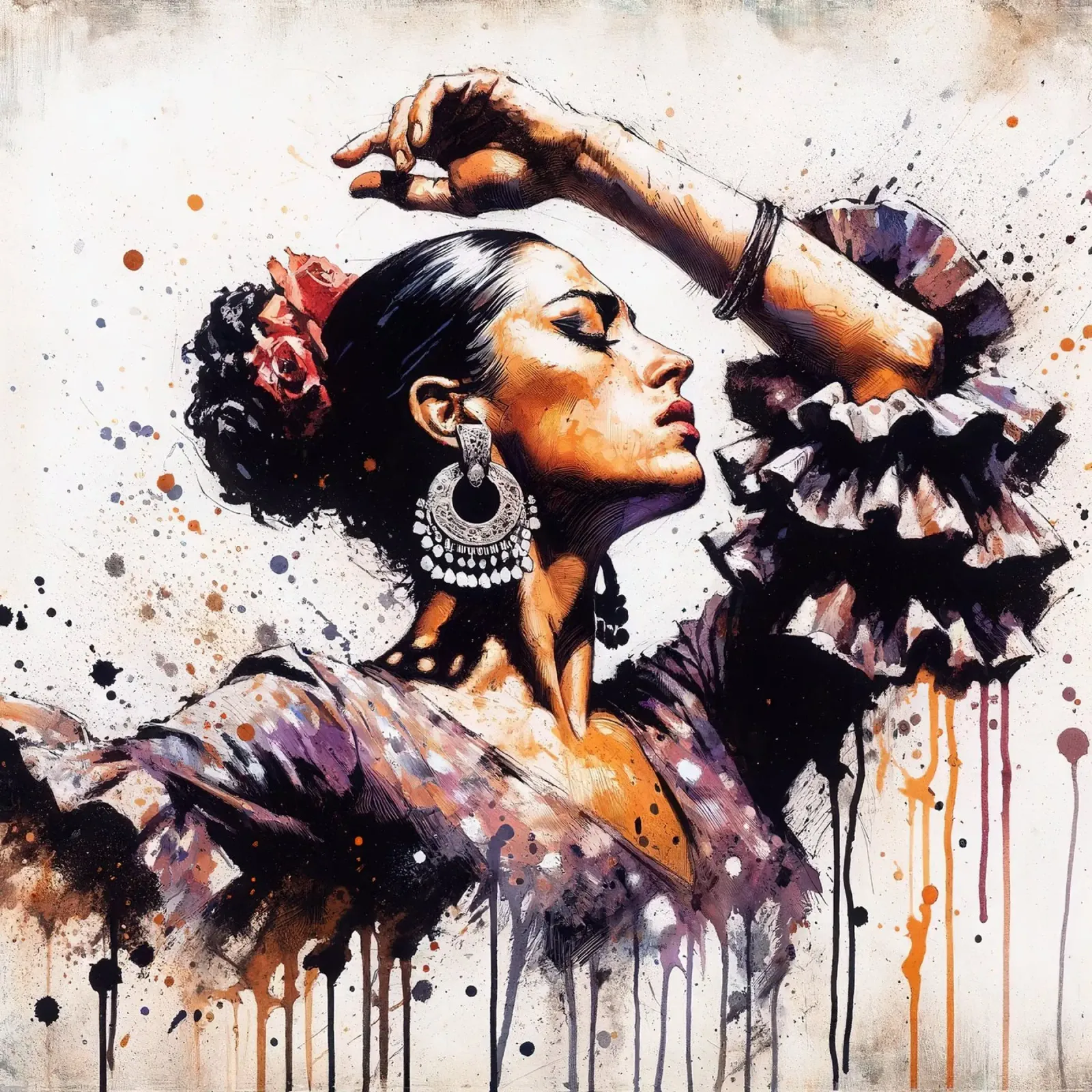 Watercolor Flamenco Dancer pellicola backlit da Chromatic Fusion Studio