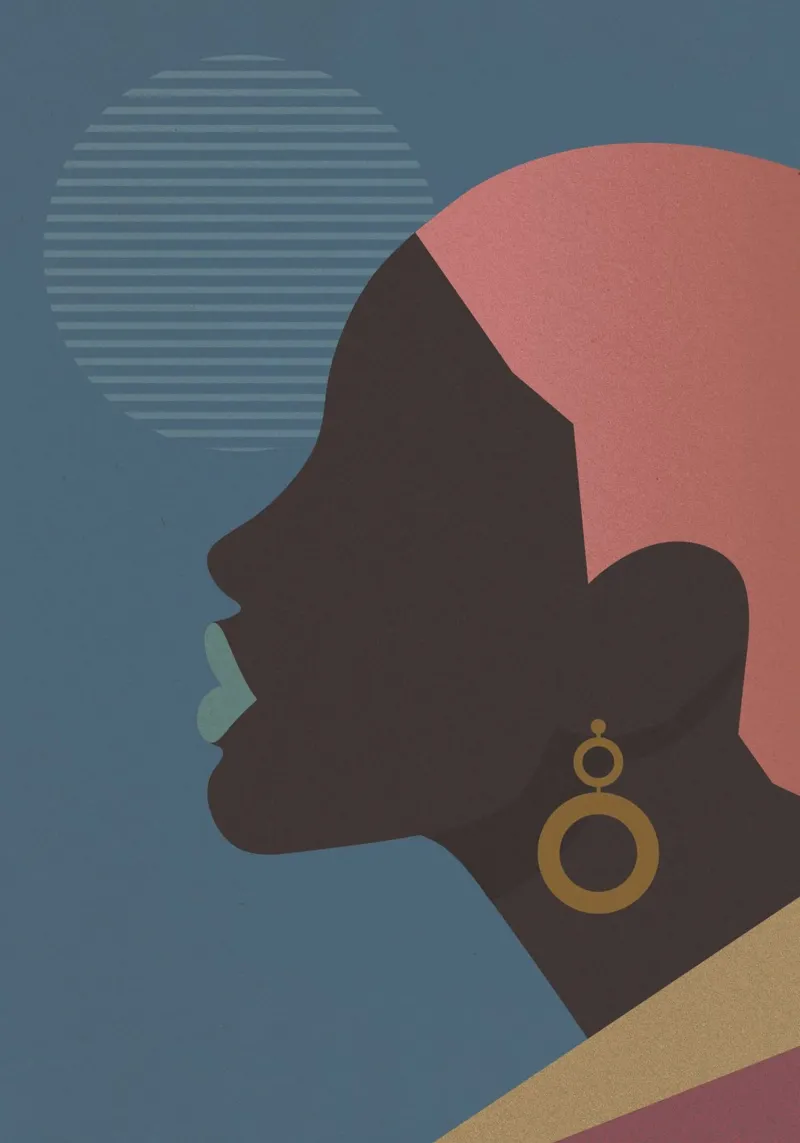 Swinging Africa Nr. 01 poster con telaio in alluminio da lazydaypaper