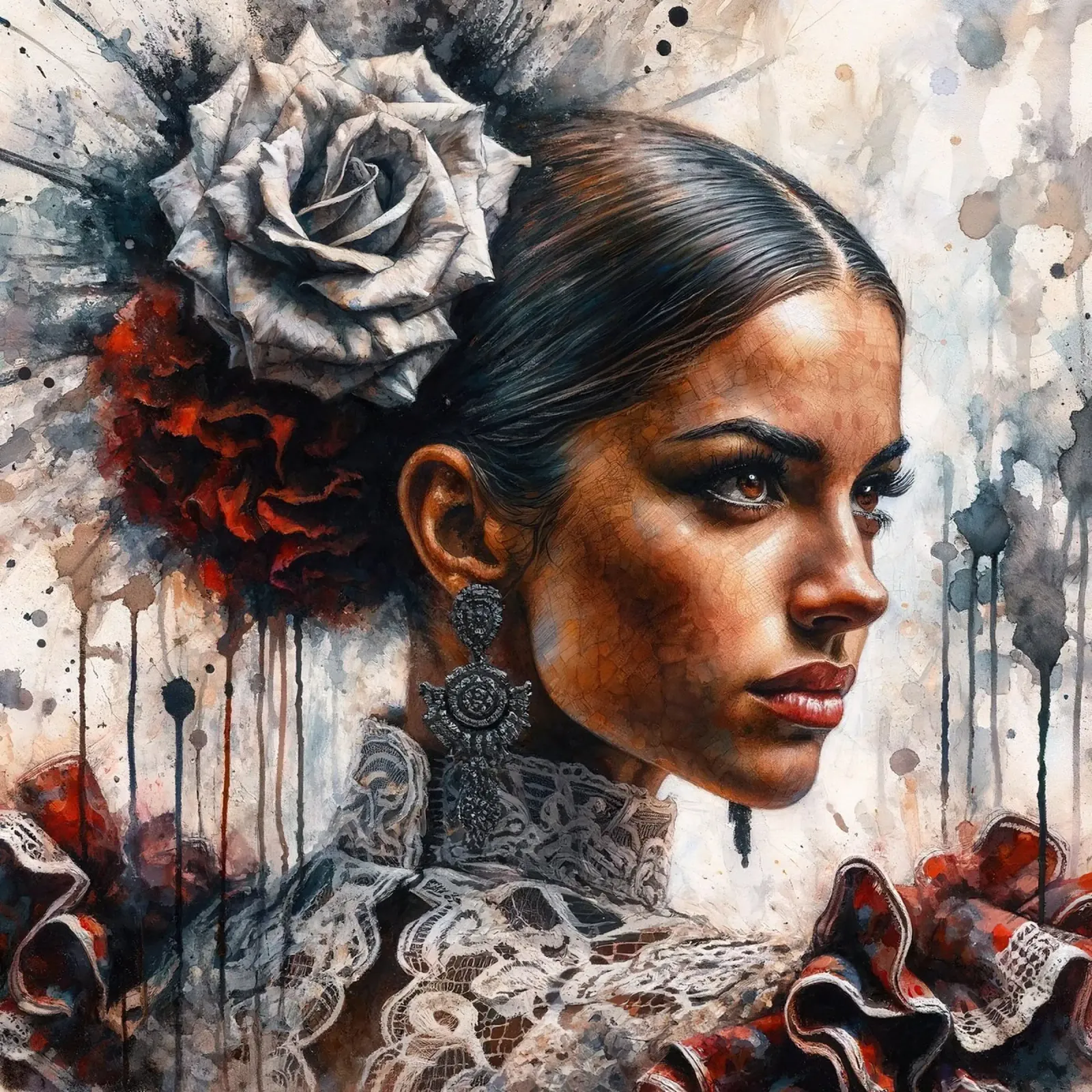 Watercolor Flamenco Dancer pellicola backlit da Chromatic Fusion Studio