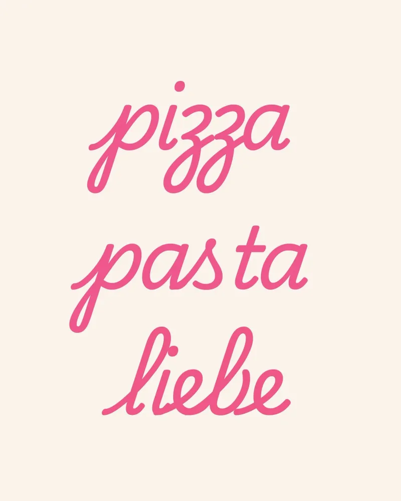 Pizza, Pasta, Liebe poster da Second Canvas