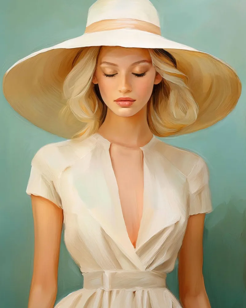 Donna elegante in colori tenui pellicola backlit da Take Your Art BV