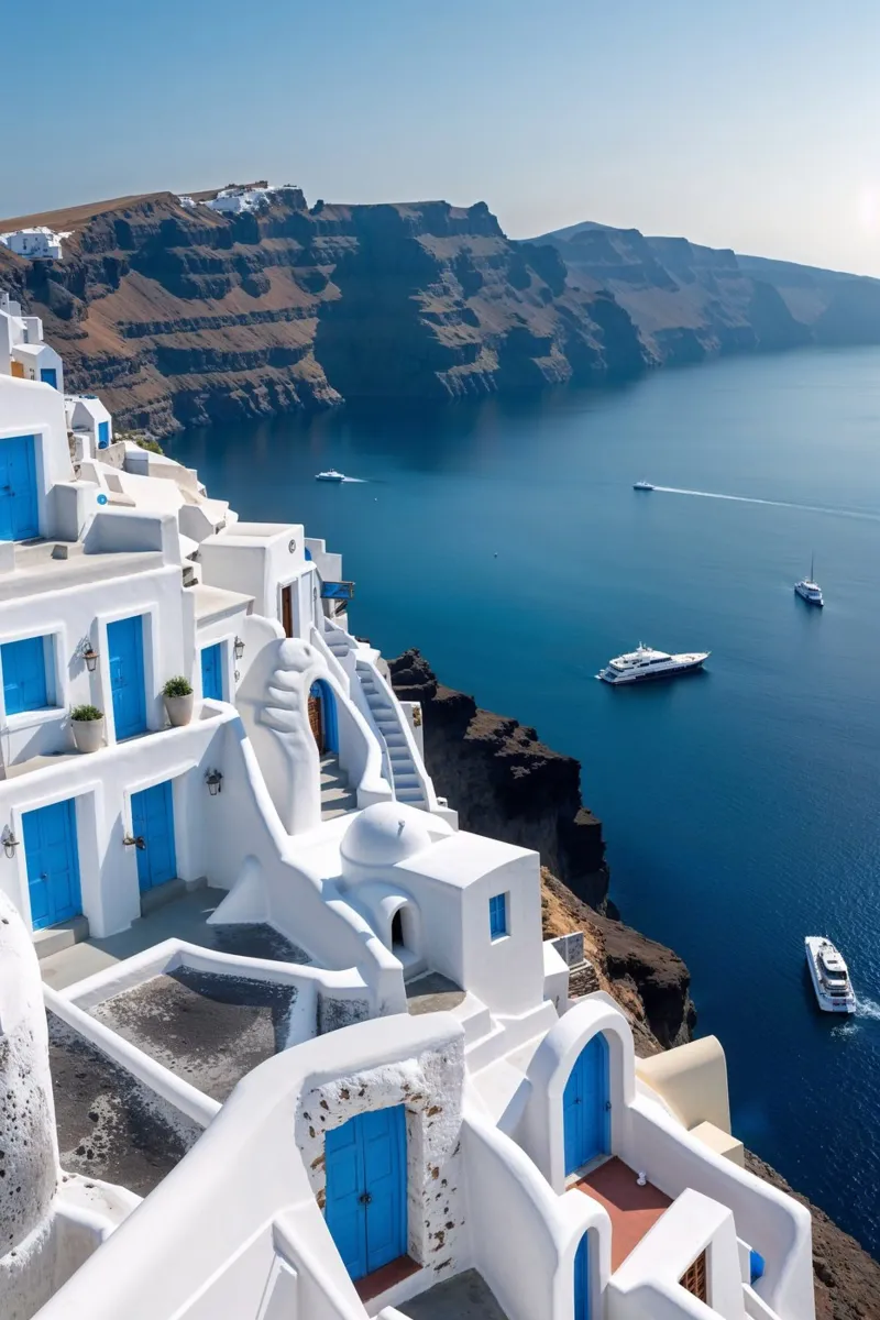 Santorini's Enchanting Cliffside Retreat alluminio dibond da AlbertKlee