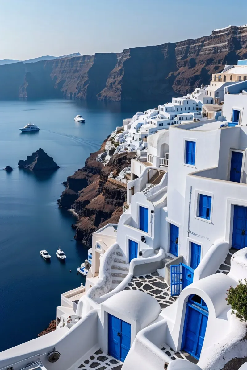 Breathtaking Views of Santorini's Azure Waters hahnemühle de AlbertKlee