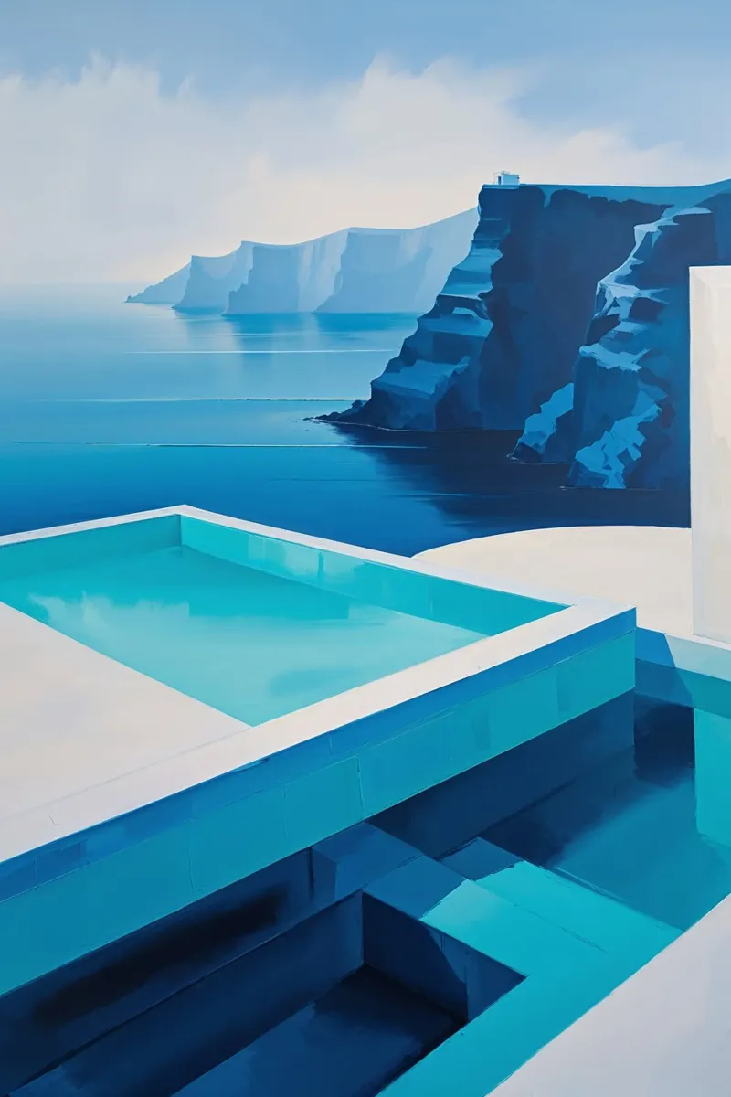 Abstract cliffs and infinity edge Hahnemühle von AlbertKlee