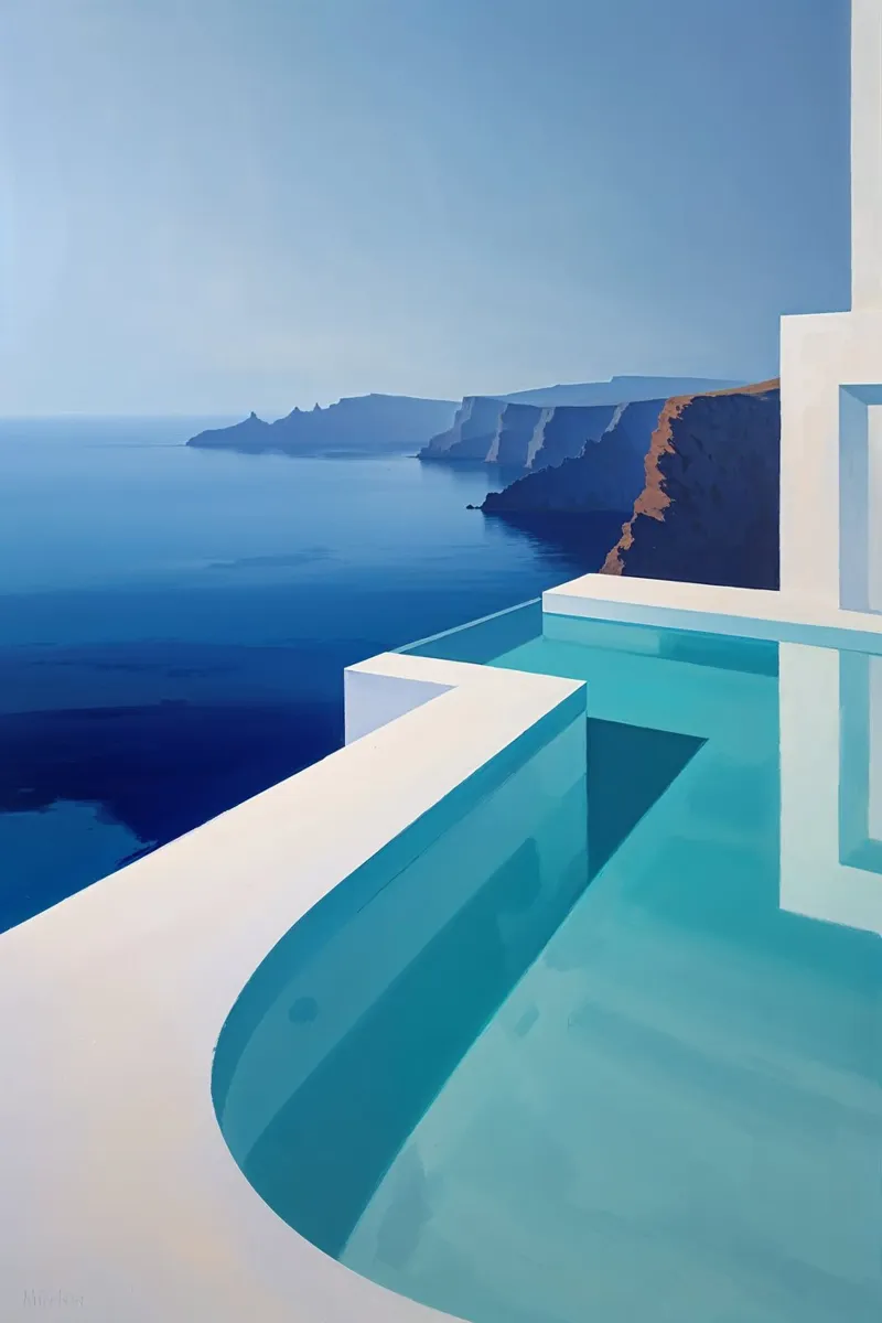 Infinity pool merging with horizon carta hahnemühle da AlbertKlee