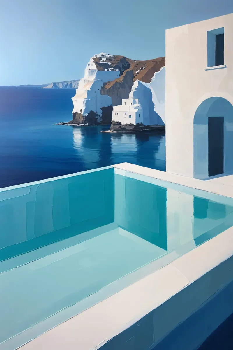 Infinity Pool Overlooking White Cliffs carta hahnemühle da AlbertKlee