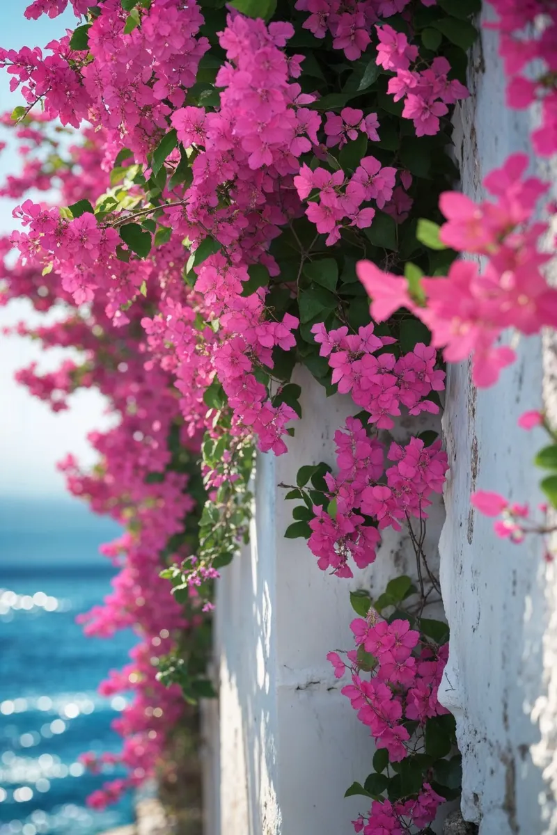 Mediterranean Charm with Bougainvillea carta hahnemühle da AlbertKlee
