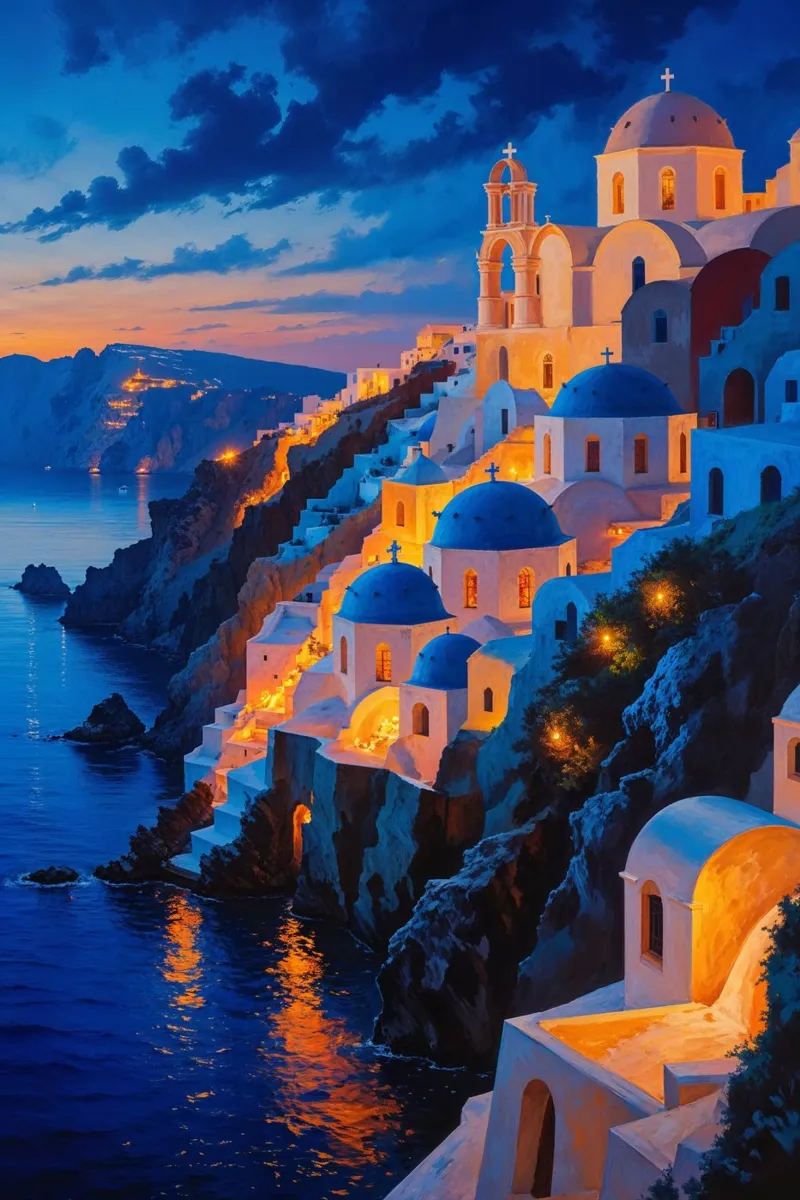 Golden Hour in Santorini pannello forex da AlbertKlee
