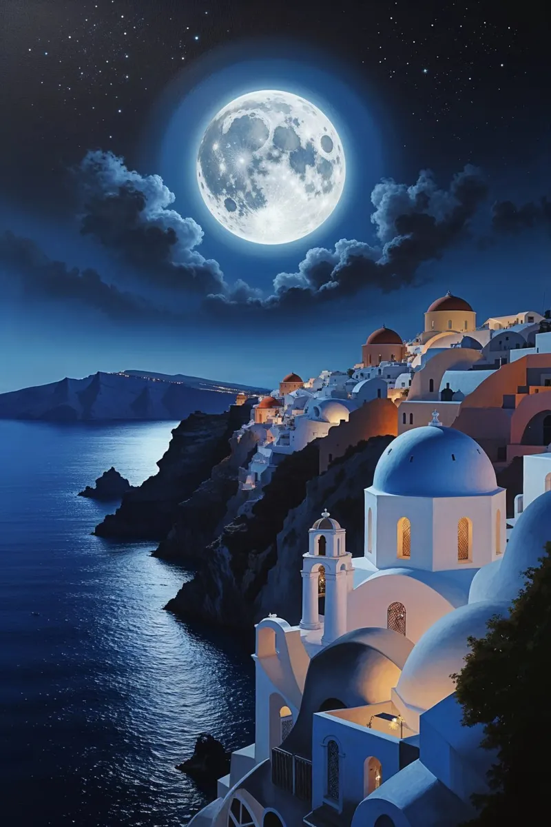 Santorini's Midnight Splendor carta hahnemühle da AlbertKlee