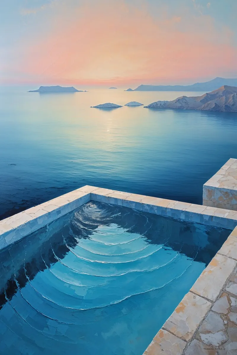 Dreamy Sunset Over an Infinity Pool canvas by AlbertKlee